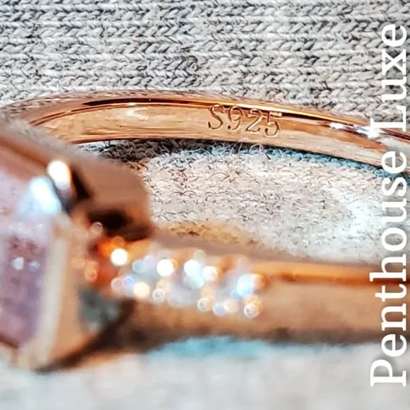 REAL Morganite Rose Gold Sterling Ring - Picture 4 of 6